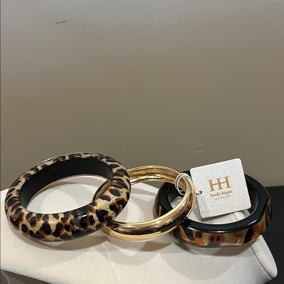Haute Hippie | Leopard/Gold/Tiger Print Bangle Trio Set - Picture 5 of 14